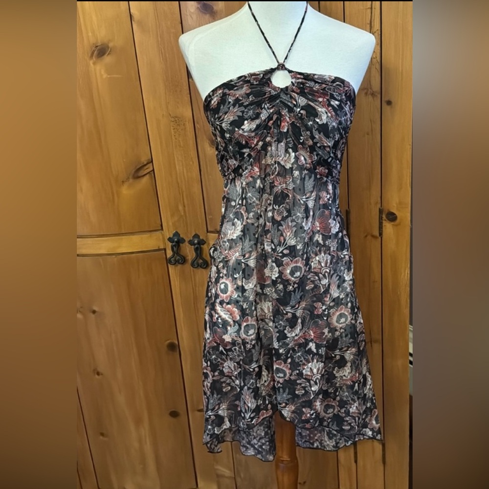 Free People floral halter tunic, size XS, NWT